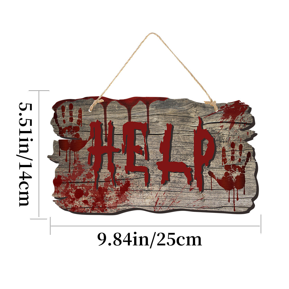 Halloween Ghost Door Sign – Haunted House Wooden-Look Hanging Decoration for Spooky Festival Party Atmosphere
