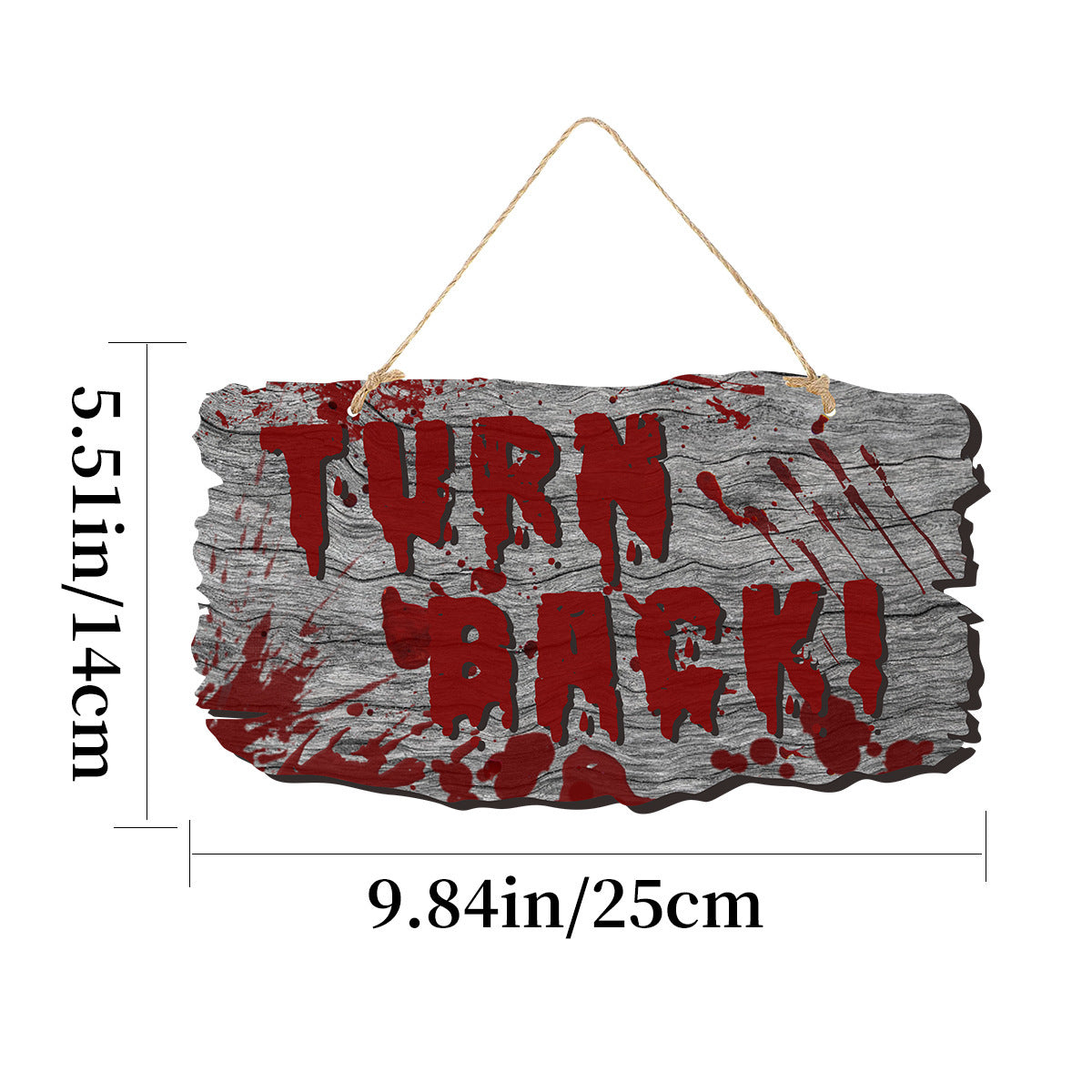 Halloween Ghost Door Sign – Haunted House Wooden-Look Hanging Decoration for Spooky Festival Party Atmosphere