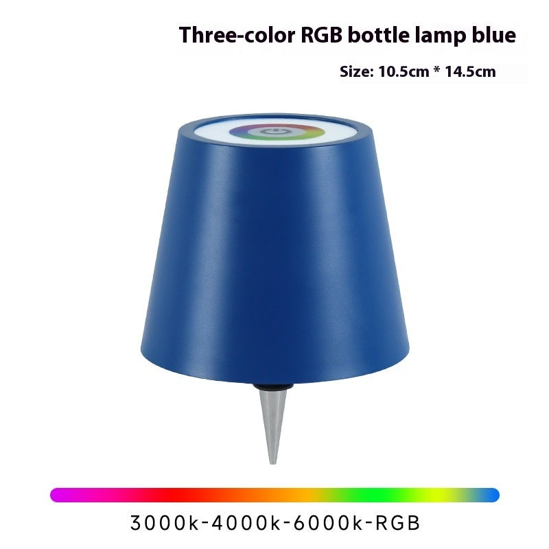 Rechargeable RGB Wine Bottle Table Lamp – Touch Control LED Mood Light, Metal Wine Bottle Plug Lamp for Home & Bar Decor