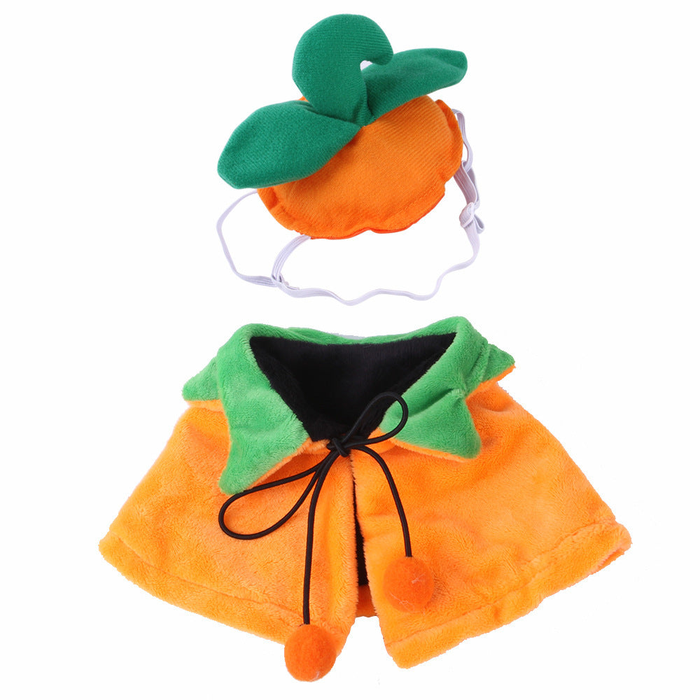 Pet Halloween Pumpkin Cloak – Cute Double-Sided Costume for Dogs & Cats