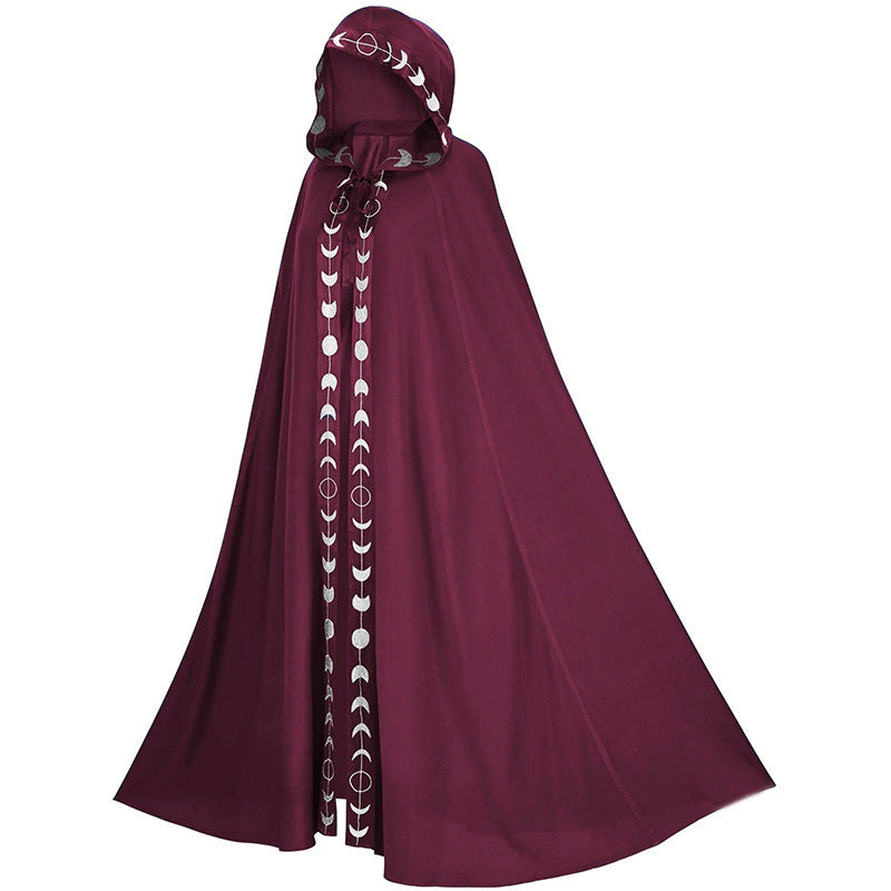 Unisex Hooded Cloak for Kids & Adults – Halloween Costume Cape in 5 Colors (Red, Purple, Green, Black, Blue)