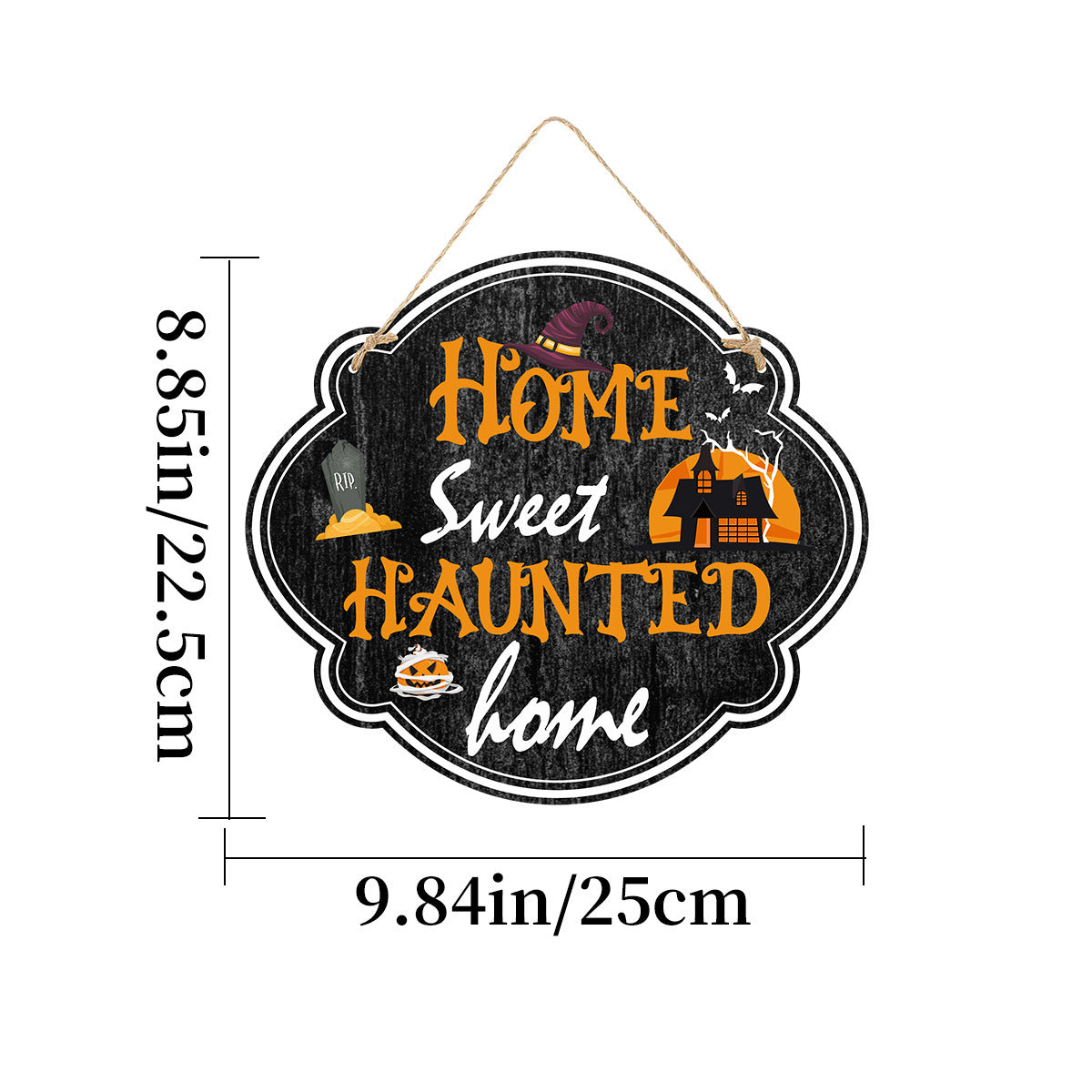 Halloween Ghost Door Sign – Haunted House Wooden-Look Hanging Decoration for Spooky Festival Party Atmosphere