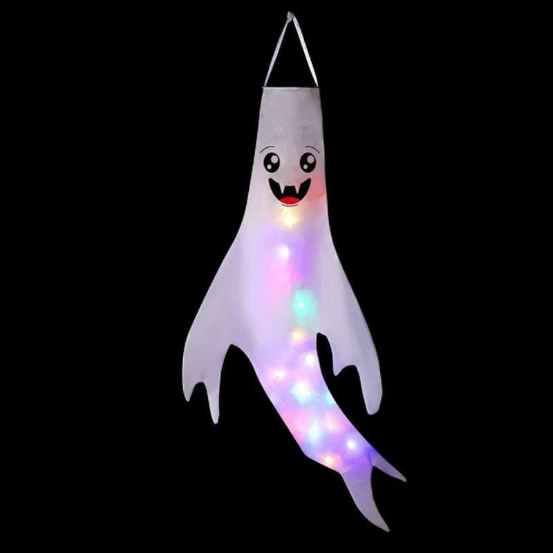 Cross-border Halloween Decoration Ghost Hairdryer LED Light-emitting Ghost Pendant Ghost Festival Hanging Ghost Venue Layout Props