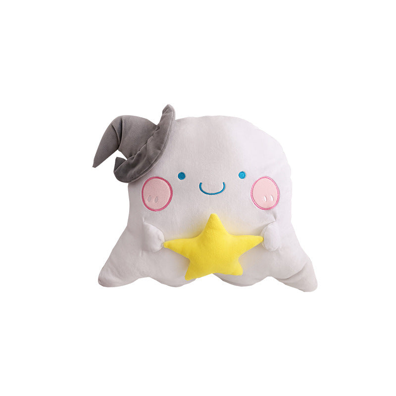 Cartoon Heart Ghost Pillow Plush Toy Doll Halloween Ghost Doll Children's Sleep Soothing Rag Doll