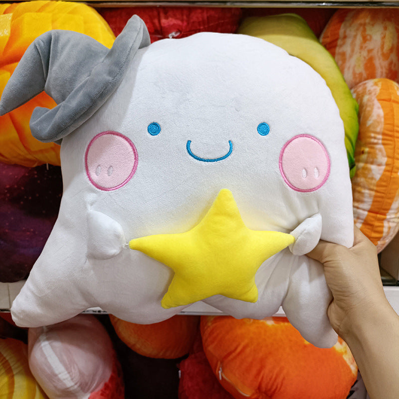 Cartoon Heart Ghost Pillow Plush Toy Doll Halloween Ghost Doll Children's Sleep Soothing Rag Doll