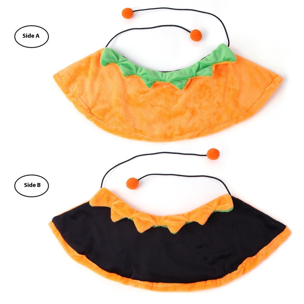 Pet Halloween Pumpkin Cloak – Cute Double-Sided Costume for Dogs & Cats