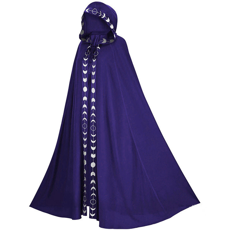 Unisex Hooded Cloak for Kids & Adults – Halloween Costume Cape in 5 Colors (Red, Purple, Green, Black, Blue)
