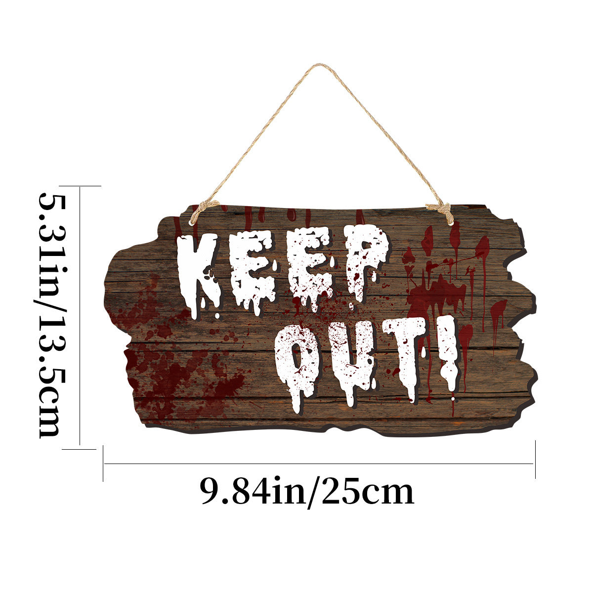 Halloween Ghost Door Sign – Haunted House Wooden-Look Hanging Decoration for Spooky Festival Party Atmosphere