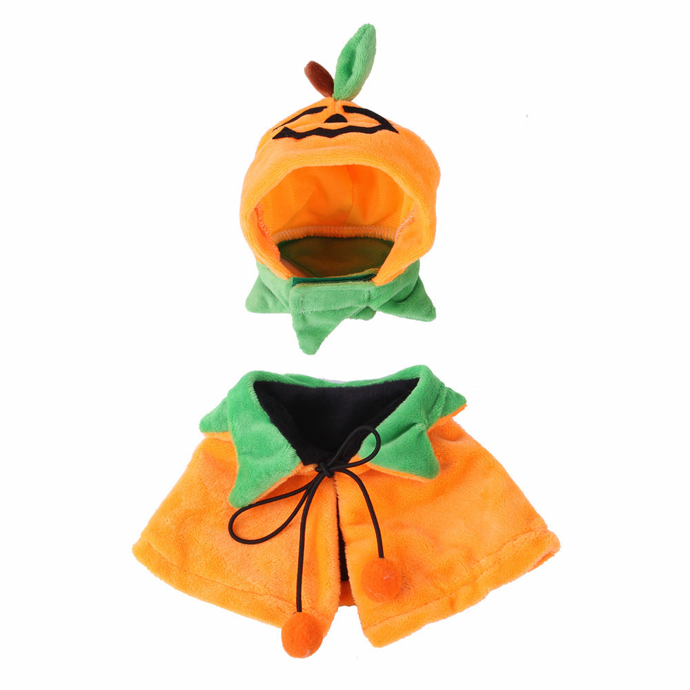 Pet Halloween Pumpkin Cloak – Cute Double-Sided Costume for Dogs & Cats