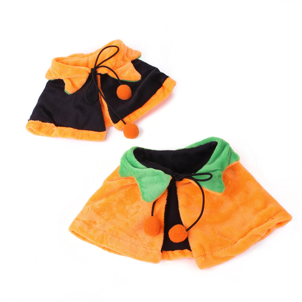 Pet Halloween Pumpkin Cloak – Cute Double-Sided Costume for Dogs & Cats
