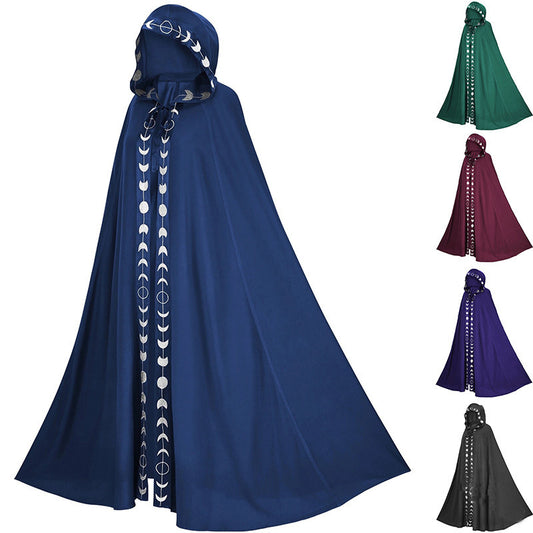 Unisex Hooded Cloak for Kids & Adults – Halloween Costume Cape in 5 Colors (Red, Purple, Green, Black, Blue)
