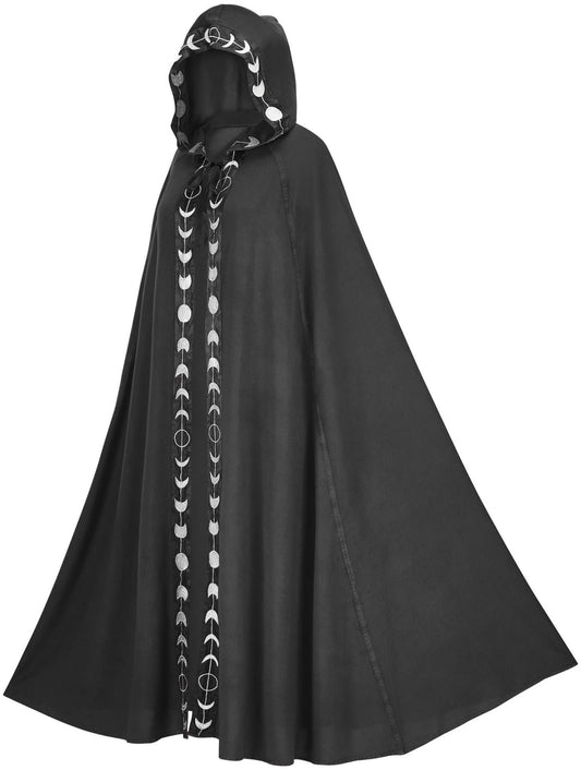 Unisex Hooded Cloak for Kids & Adults – Halloween Costume Cape in 5 Colors (Red, Purple, Green, Black, Blue)