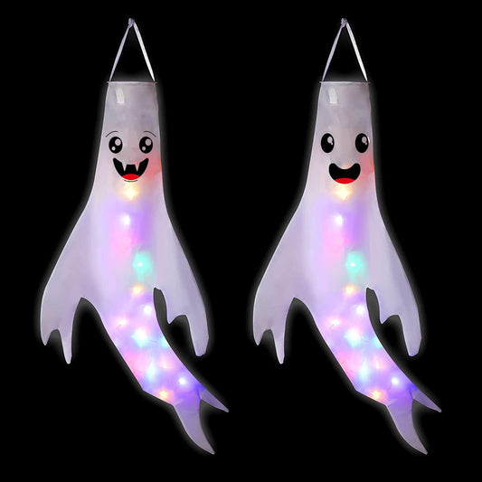 Cross-border Halloween Decoration Ghost Hairdryer LED Light-emitting Ghost Pendant Ghost Festival Hanging Ghost Venue Layout Props